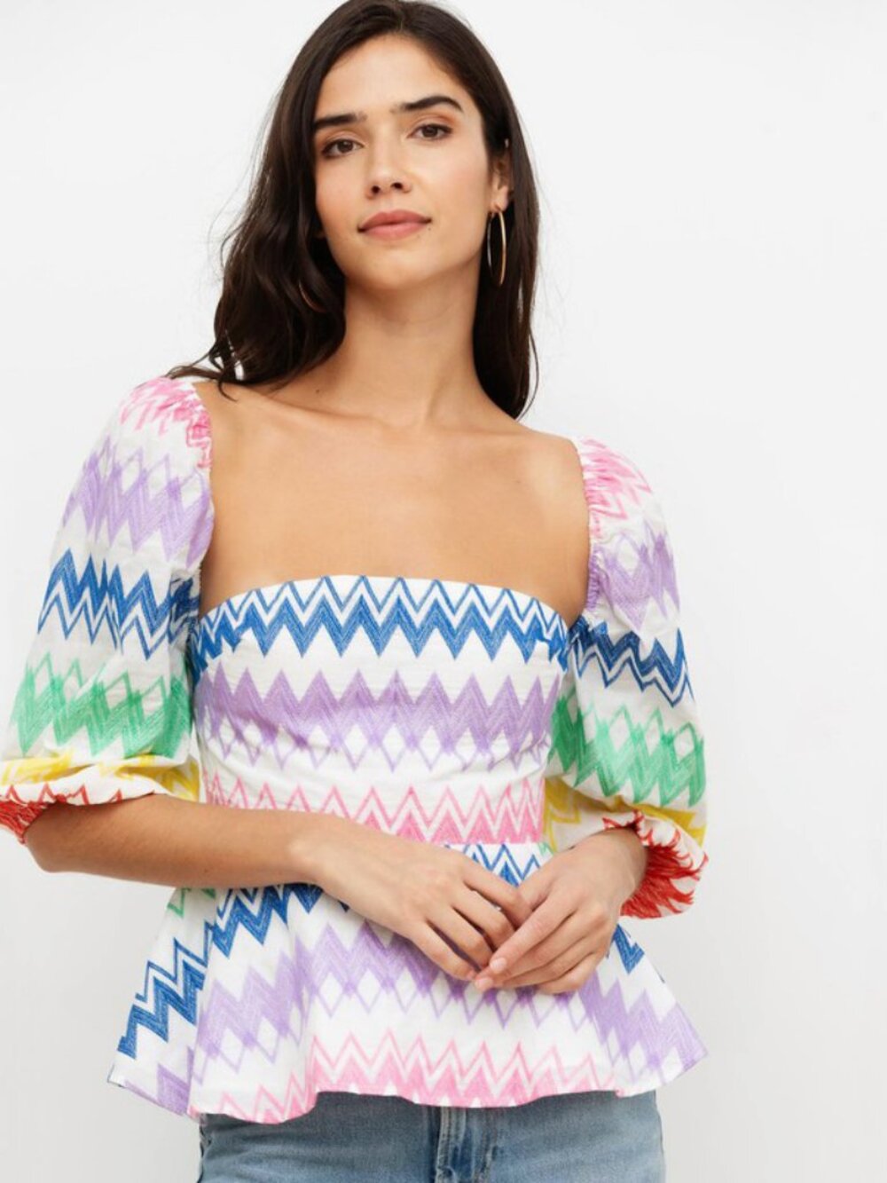 Yumi Kim | 100% Cotton Eliza Embroidered Multi Colored Top | NWT - Picture 1 of 10